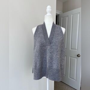 Anthropologie Gray V-Neck Sweater Vest